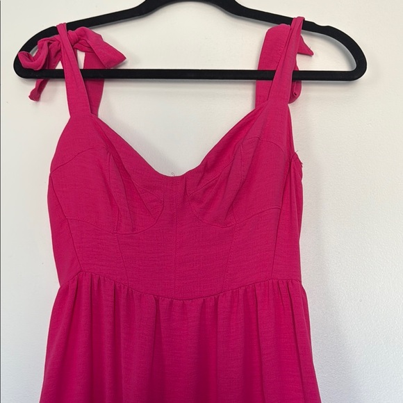 Pink Ruffled Midi Dress - Picture 4 of 6